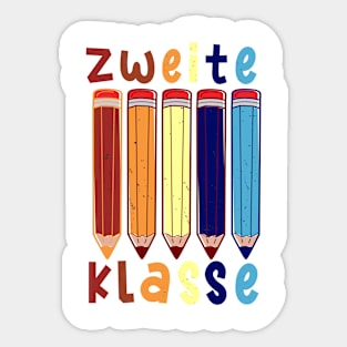 Stifte Zweite Klasse Schulbeginn T shirt Sticker